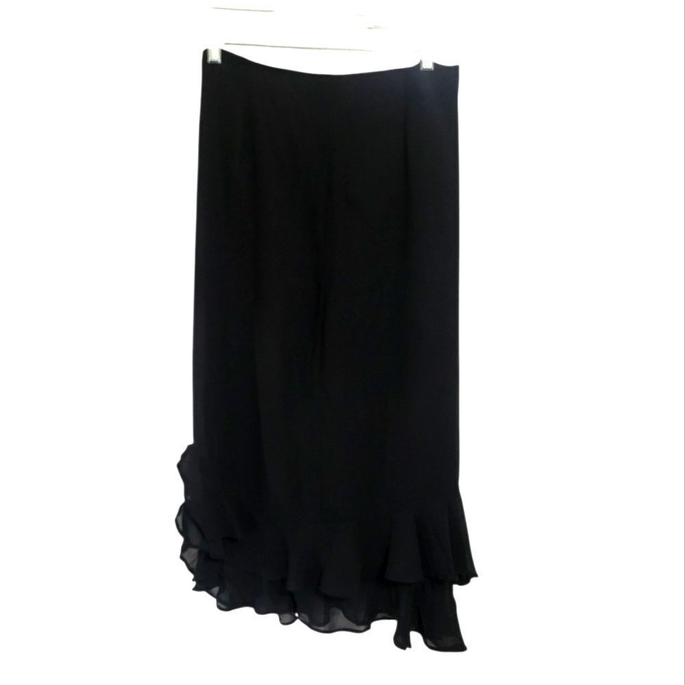 Black Sheer Skirt M Lined Ruffled Asymmetrical Whimsigoth Dark Fairy